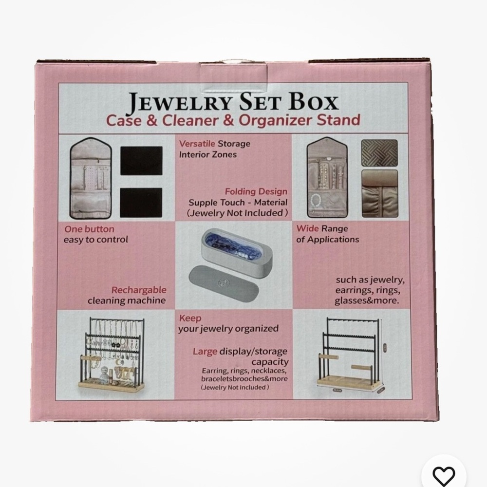 Jewelry Set Box Organizer - Pink
